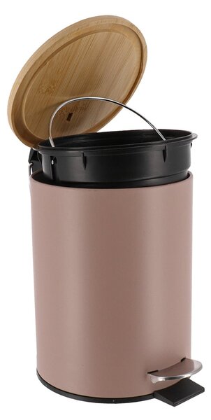 Odpadkový koš Timeless, béžová/s dřevěnými prvky, 2,5 l