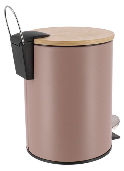 Odpadkový koš Timeless, béžová/s dřevěnými prvky, 2,5 l