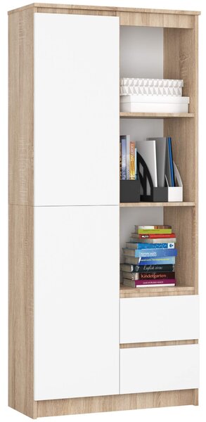 Ak furniture Skříň Rexa 80 cm dub sonoma/bílá