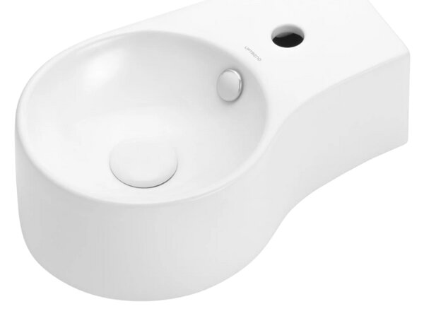 UPTrend Asymetrické keramické umyvadlo na desku/závěsné ASTER R TR4506A, bílá lesk