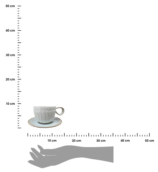 Keramický šálek s podšálkem Grau 190 ml