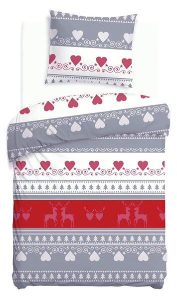 VÁNOČNÍ FLANELOVÉ POVLEČENÍ FLANELOVE 200X220 CM, 2KS 70X80 CM VZOROVANÉ