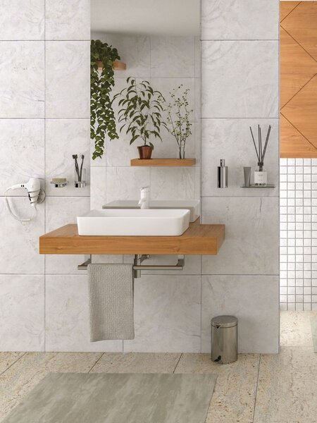 UPTrend Obdélníkové keramické umyvadlo na desku ATHENA TR41206, bílá lesk