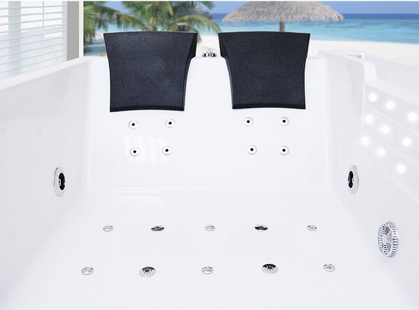 BPS-koupelny Hydromasážní vana HYD-FE606BH-L 180x120 LEVÁ s ohřevem vody