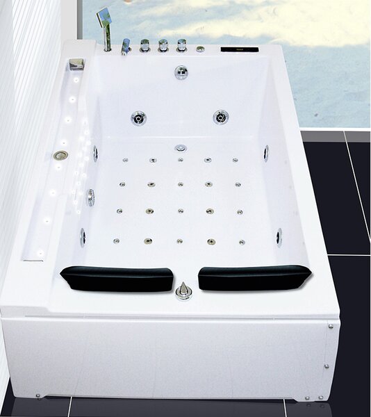 BPS-koupelny Hydromasážní vana HYD-FE606BH-L 180x120 LEVÁ s ohřevem vody