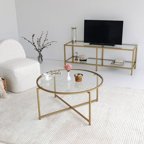 Hanah Home Konferenční stolek GOLD zlatá