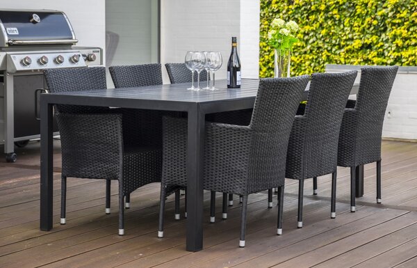 Zahradní jídelní set Viking XL + 6x ratanové křeslo Bali
