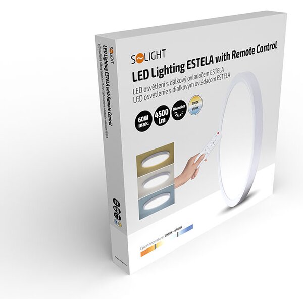 SOLIGHT LED osvětlení s dálkovým ovladačem Estela White, 60W, 4500lm, 50cm, CCT