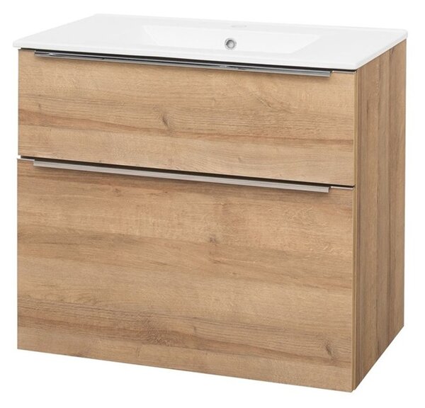 Mereo Mailo, koupelnová skříňka s keramickým umyvadlem 81 cm, bílá, dub, antracit Mailo, koupelnová skříňka s keramickým umyvadlem 81 cm, antracit Varianta: Mailo, koupelnová skříňka s keramickým umyvadlem 81 cm, dub