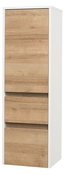Mereo Opto koupelnová skříňka vysoká 125 cm, levé otevírání, bílá/dub CN934L