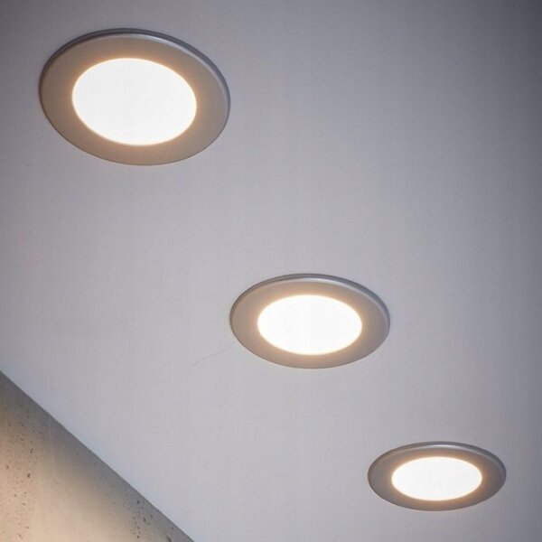 SADA 3x LED Koupelnové podhledové svítidlo LED/6W/230V IP44 stříbrná