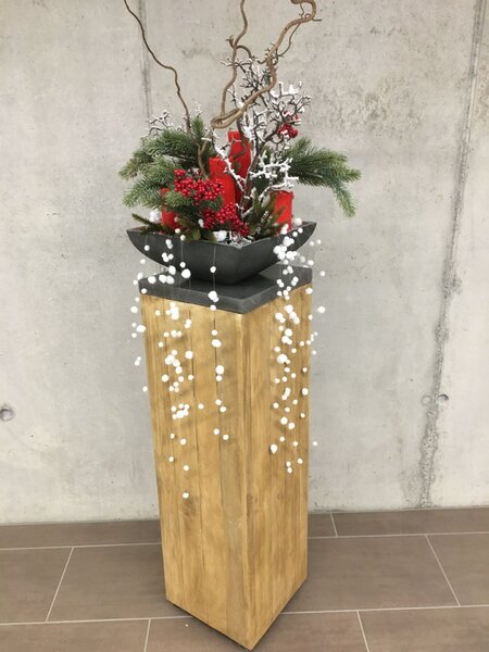 Podstavec PODEST, výška 100 cm, dřevo, hnědý