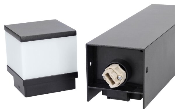 Brilagi - Venkovní lampa se 2 zásuvkami SCHUKO 1xG9/11W/230V IP44 černá