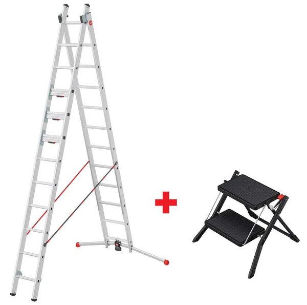 Hliníkové štafle - žebřík profi Hailo Master S110 Pro 2x12 příček, 9002-007