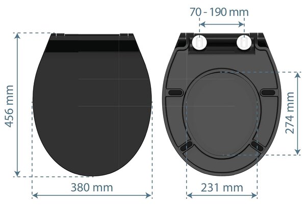 Eisl Sanitär WC prkénko Duroplast Soft Close Slim Black 82710