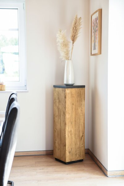 Podstavec PODEST, výška 100 cm, dřevo, hnědý
