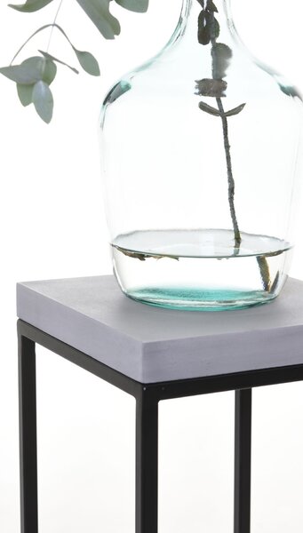 Podstavec PODEST, práškovaná ocel, výška 80 cm, černo-šedý