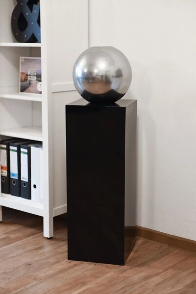 Podstavec PODEST, sklolaminát, výška 80 cm, černý lesk