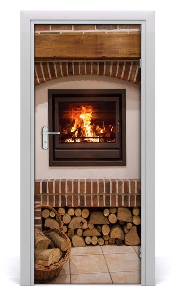 Fototapeta na dveře krb 75x205 cm