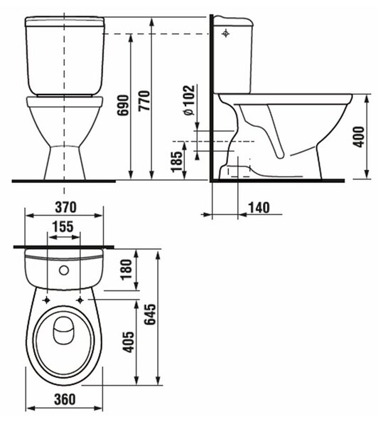 WC kombi Jika UNI H8241790007873 se spodním odpadem