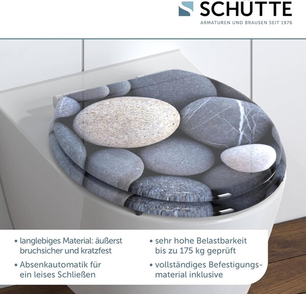 Eisl Sanitär WC prkénko MDF Soft Close Grey Stones 80130