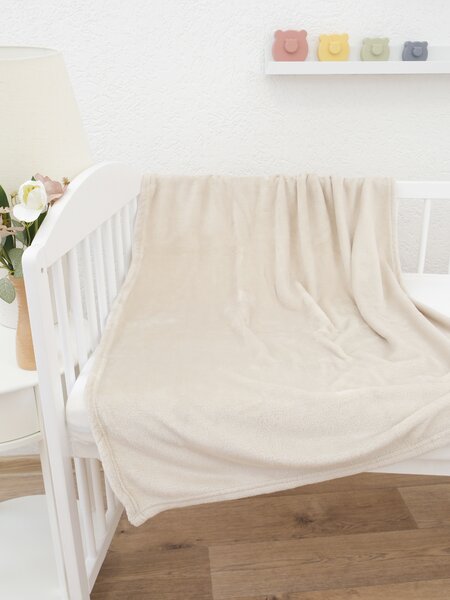 MK Lůžkoviny Dětská deka do postýlky mikroplyš Exclusive 80 × 100 cm – Laura přírodní