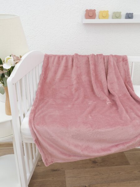 MK Lůžkoviny Dětská deka do postýlky mikroplyš Exclusive 80 × 100 cm – Laura starorůžová