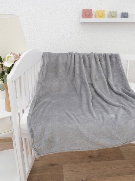 MK Lůžkoviny Dětská deka do postýlky mikroplyš Exclusive 80 × 100 cm – Laura světle šedá