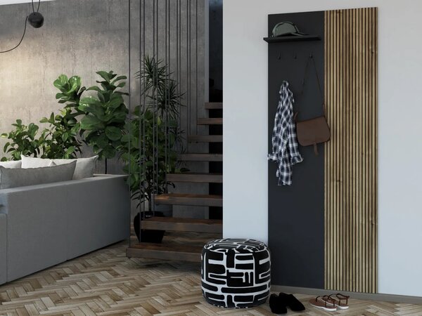 Szynaka Předsíňový věšák Wenis 01 72 cm černý/dub Karlstad