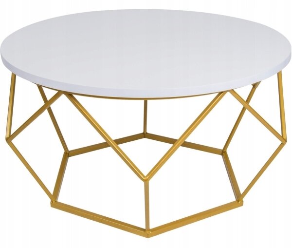 Konferenční stolek DIAMOND 70 cm zlatá/bílá