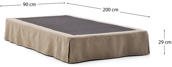 Kave Home Béžová jednolůžková postel Jaira 90 x 200 cm