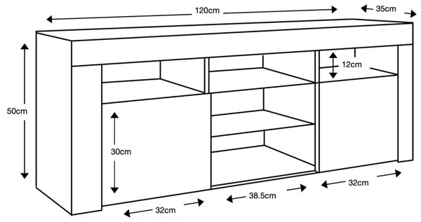 Szynaka TV stolek Puzzo 120 cm bílý lesk