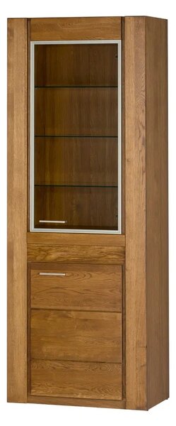 Szynaka Vitrína Velvet II 11 75 cm z masivu pravá s LED osvětlením dub Rustikal