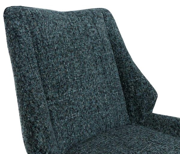 Sada dvou jídelních židlí HWC-O48, kuchyňská židle, otočná s automatickým návratem, potah: tkanina chenille (410 g/m²), Öko-Tex, tmavě zelená barva
