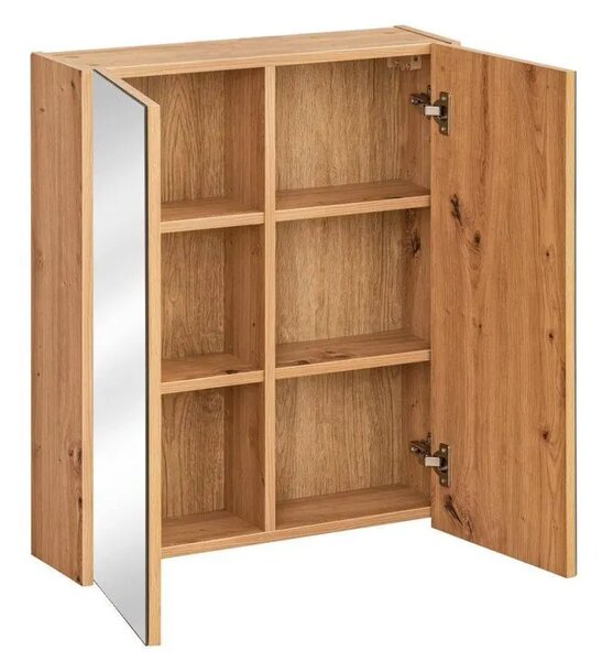 Szynaka Závěsná koupelnová skříňka se zrcadlem Sintra 840 60 cm dub Artisan