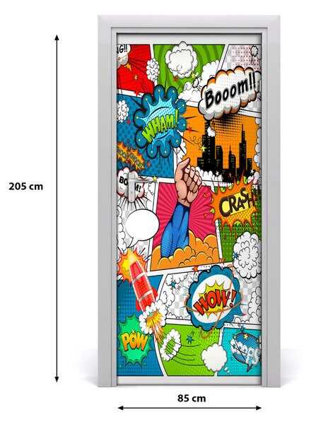 Samolepící fototapeta na dveře Komiks 85x205 cm