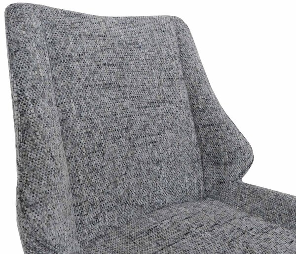 Sada dvou jídelních židlí HWC-O48, kuchyňská židle, otočná s automatickým návratem, potah: tkanina chenille (410 g/m²), Öko-Tex, světle šedá barva