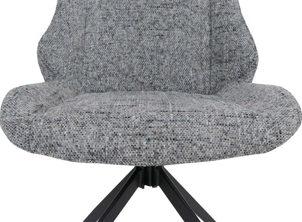 Sada dvou jídelních židlí HWC-O48, kuchyňská židle, otočná s automatickým návratem, potah: tkanina chenille (410 g/m²), Öko-Tex, světle šedá barva