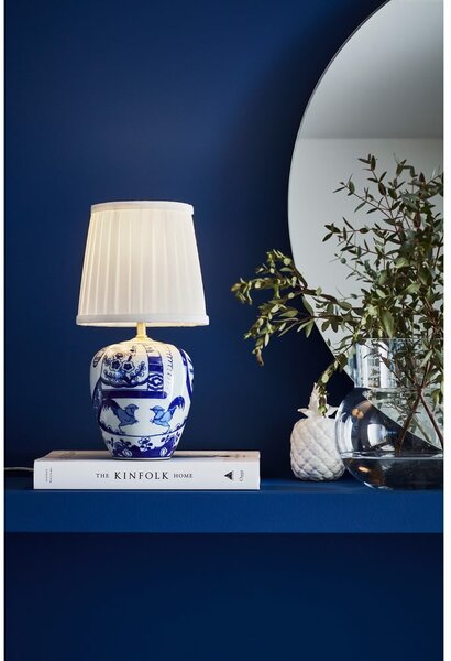 Modro-bílá stolní lampa Markslöjd Goteborg, výška 33 cm