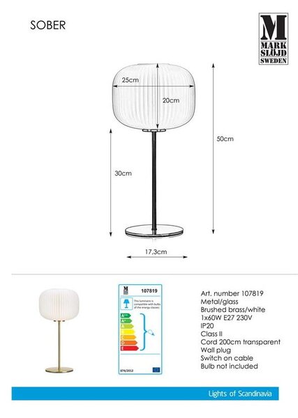 Stolní lampa Markslöjd Sober