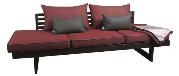 Stern Sofa/lehátko New Holly, Stern, 216x80x68 cm, rám hliník šedočerný (anthracite), sada rychleschnoucích polstrů 100% akryl šedočerný (Slate grey) - vč. polštářů a deky