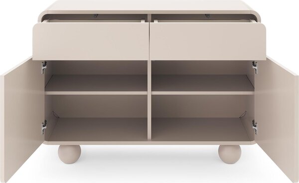 Komoda, prádelník KAMLOOPS KSZ108 - Kašmír - zaoblená - 2 zásuvky - šířka 108 cm, výška 75 cm, hloubka 39 cm
