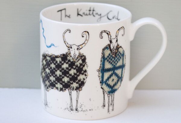 Porcelánový hrnek Knitting circle Sheep 350ml, Anna Wright UK