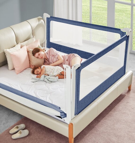 Zábrana na postel Monkey MumⓇ 200 cm - tmavě modrá - design