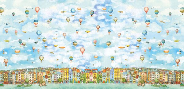 Fototapety na míru, Balony, vzducholodě, letadla nad městem, 6014, Imaginum, Vavex