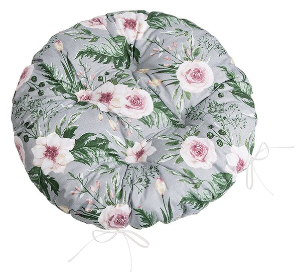 BELLATEX Sedák Adéla prošívaný kulatý Růžová, Šedá, Zelená průměr 40 cm