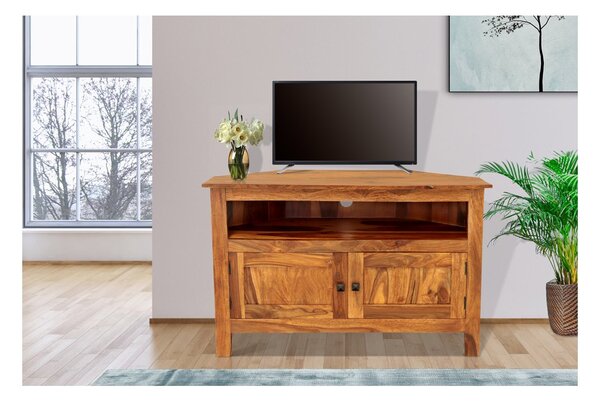 TV stolek rohový Rami 110x70x50 z indického masivu palisandr