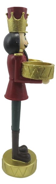 Vánoční dekorace socha Louskáček s podnosy - 12*8*28 cm - Clayre & Eef