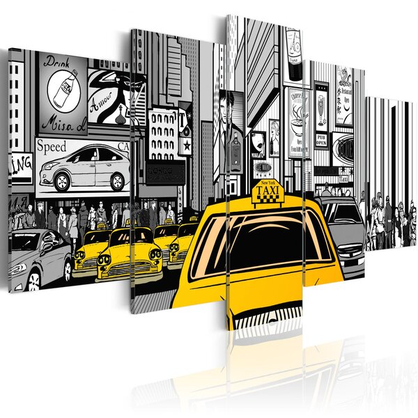 Obraz - Taxi v komiksu 100x50