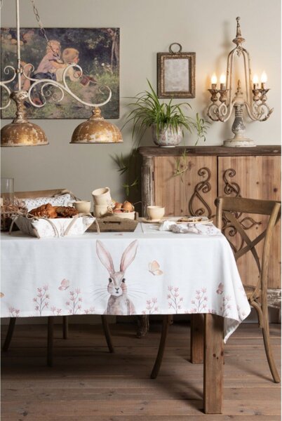 Bavlněný ubrus s králíčkem Rustic Easter Bunny – 130x180 cm